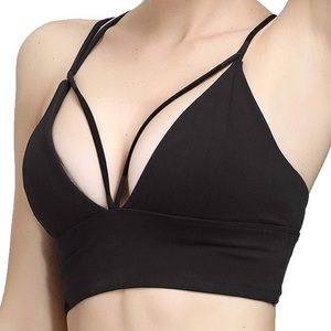 Black strappy sports bra
